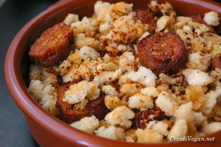 Migas Migas Typical recipe from Granada Bread garlic sweet pepper sausage