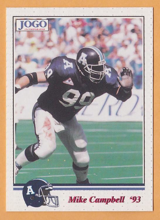Mike Campbell (Canadian football) Mike Campbell CFL card 1993 Jogo 37 Toronto Argonauts Slippery Rock