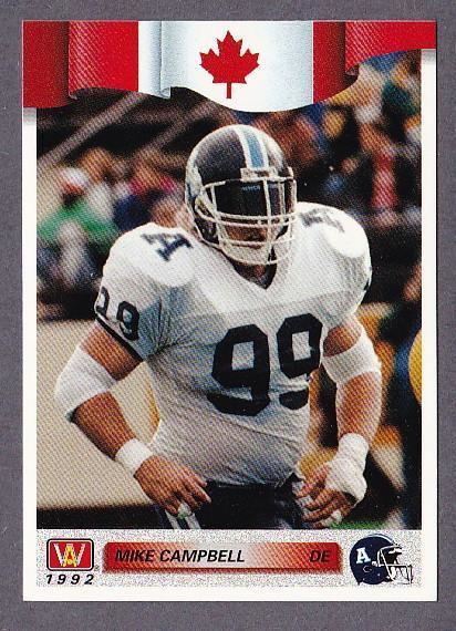 Mike Campbell (Canadian football) Mike Campbell CFL card 1992 All World 103 Toronto Argonauts
