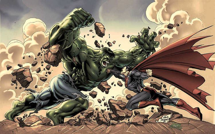 Mike Deodato The Black Symbiote Hulk vs Superman Art by Mike