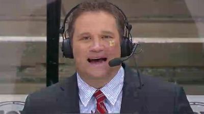 Mike Greenlay Matt Cooke39s Stick Nails Minnesota Wild Announcer In Face