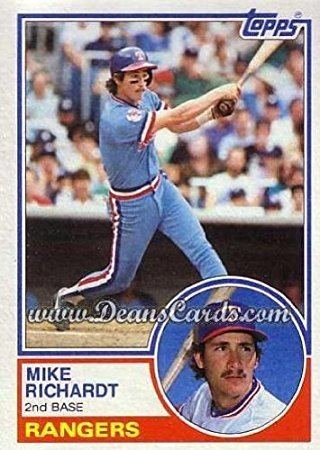 Mike Richardt 1983 Topps 371 Mike Richardt Texas Rangers Baseball Card Deans