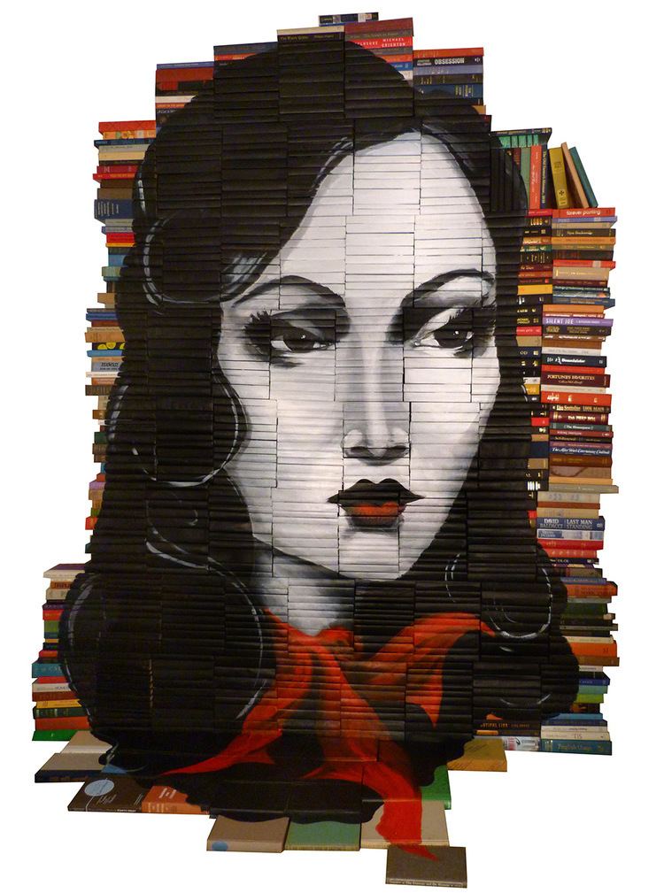Mike Stilkey New Paintings on Salvaged Books by Mike Stilkey Colossal