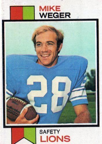 Mike Weger DETROIT LIONS Mike Weger 39 TOPPS 1973 NFL American Football