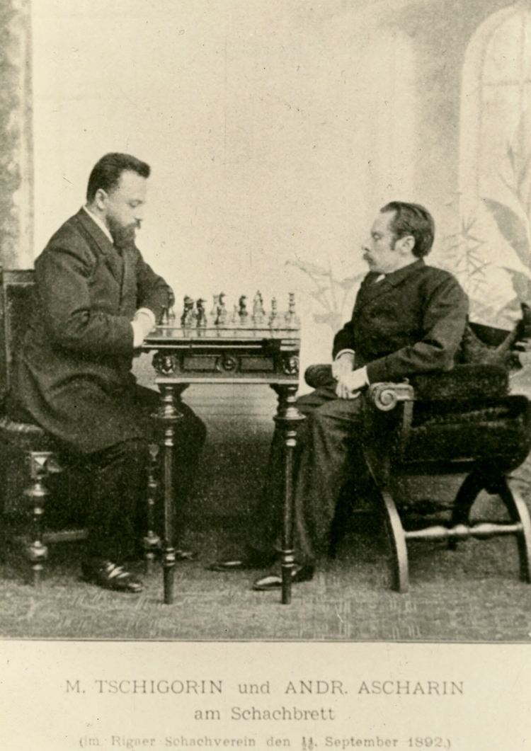 Mikhail Chigorin FileMikhail Chigorin vs Andrej Aarin 1892 Rigajpg