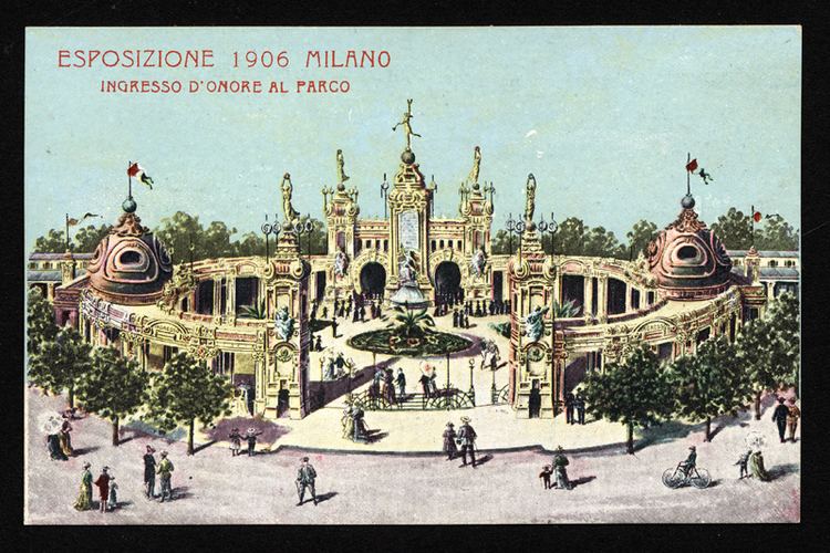 Milan International (1906) Esposizione 1906 Milano ingresso d39onore al Parco WolfsonianFIU