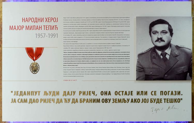 Milan Tepić Memorial to Major Milan Tepic revealed Ministry of defence