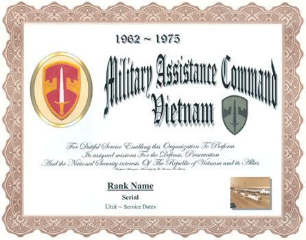 Military Assistance Command, Vietnam MACV Military Assistance Command Vietnam Service Display Recognition