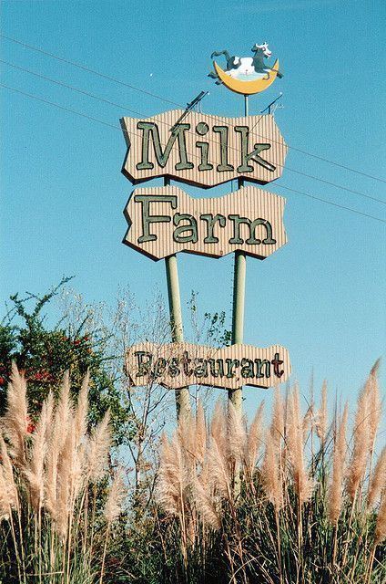 Milk Farm Restaurant The famous Milk Farm restaurant sign in Dixon on Highway 80 headed