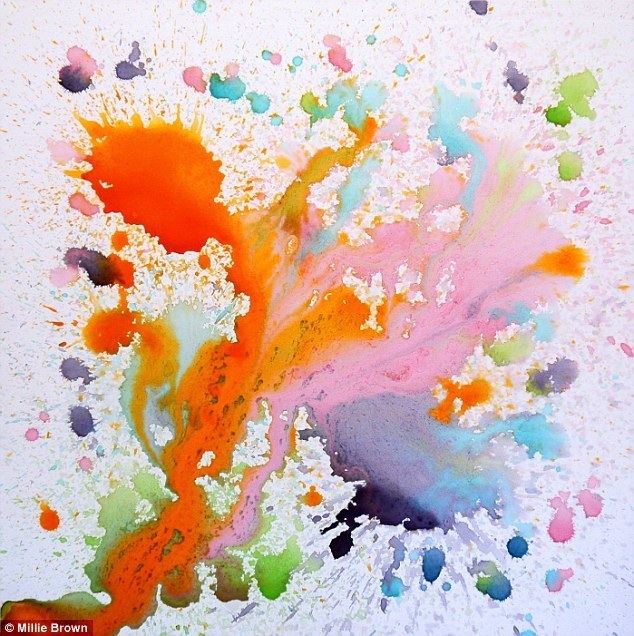 Millie Brown (performance artist) Vomit Painter39 throws up on canvas to create paintings that Lady