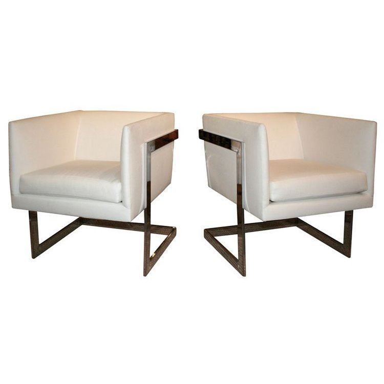 Milo Baughman Floating Cube Club Chairs by Milo Baughman for Thayer