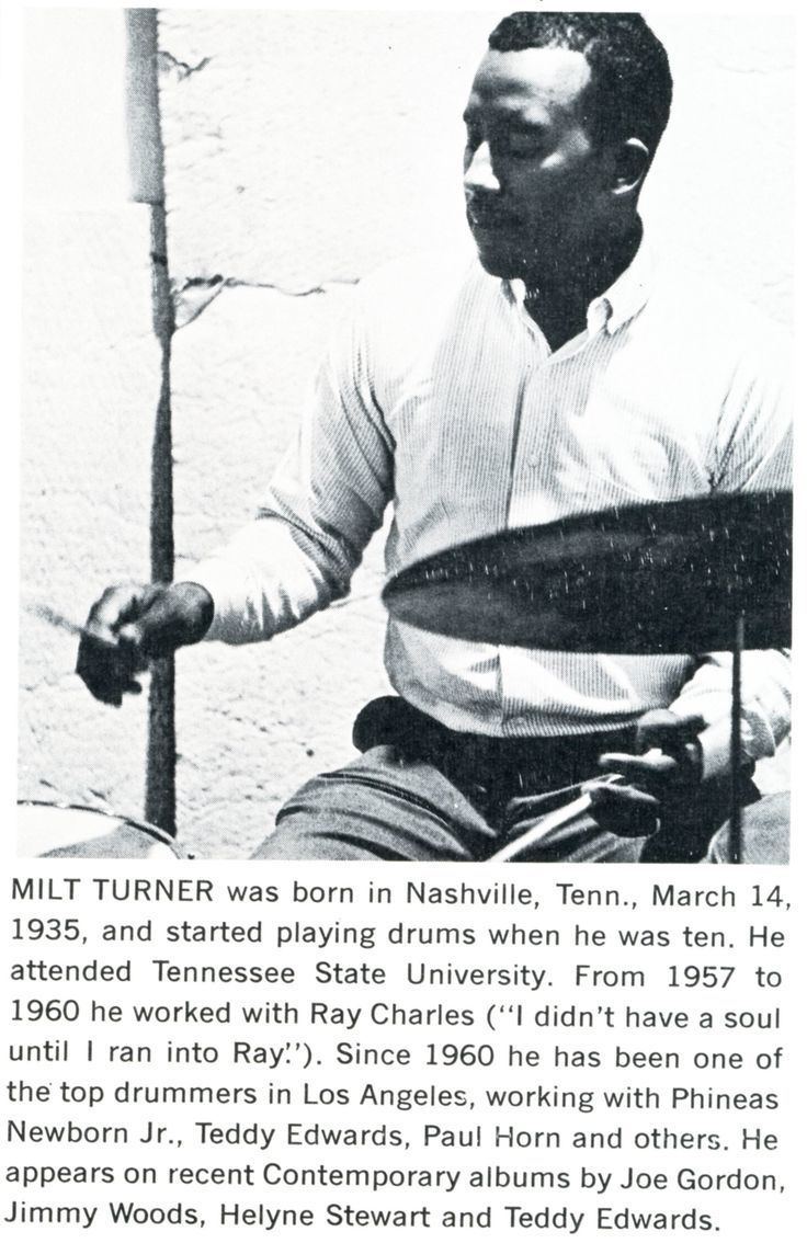 Milt Turner Rare photo of Ray Charles drummer Milt Turner from the cover of