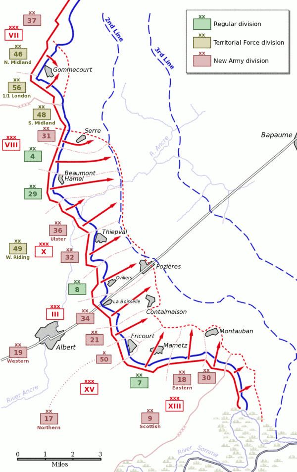 Mines on the first day of the Somme