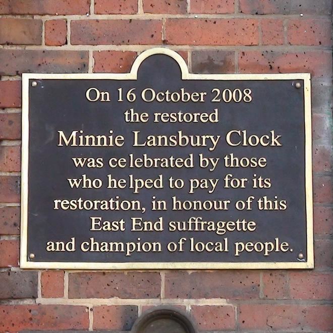 Minnie Lansbury Minnie Lansbury second plaque London Remembers Aiming