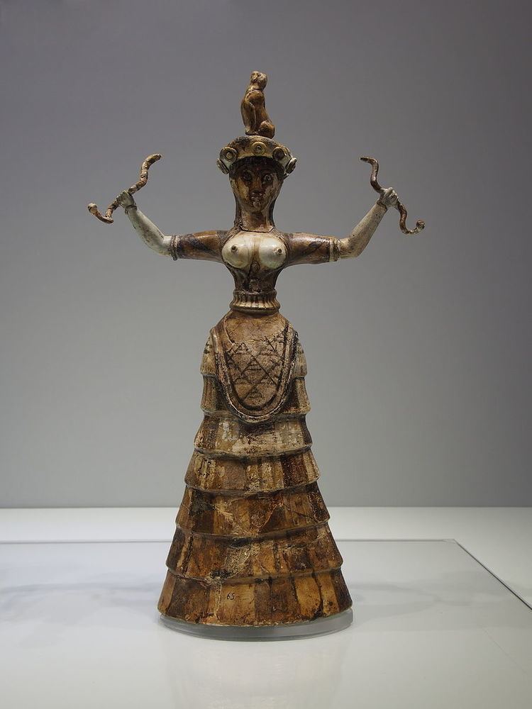 Minoan snake goddess figurines
