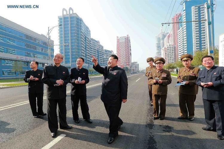 Mirae Scientists Street DPRK top leader inspects completed Mirae Scientists Street ENGLISH