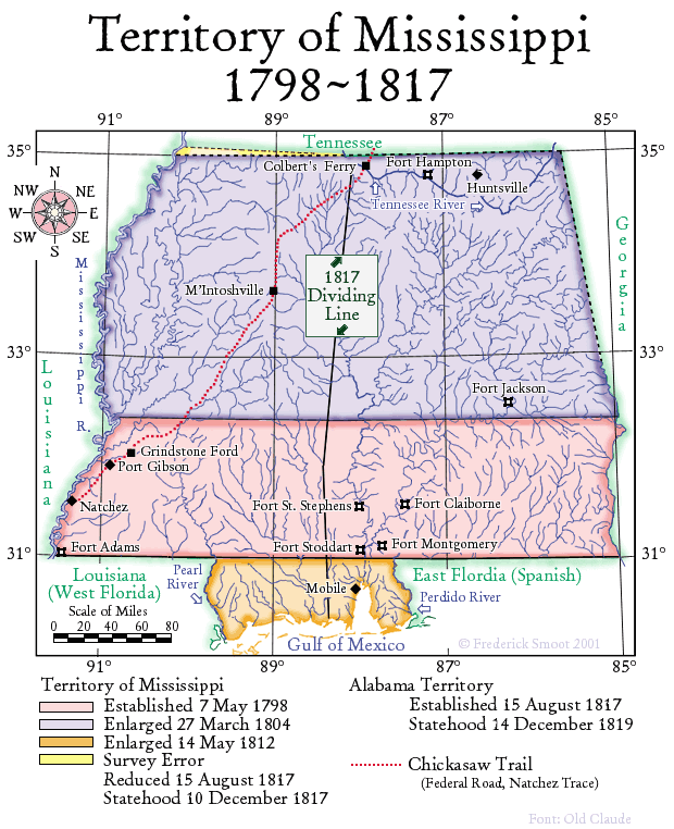 Mississippi Territory Territory of Mississippi 17981817 Mississippi Territory TNGenWeb