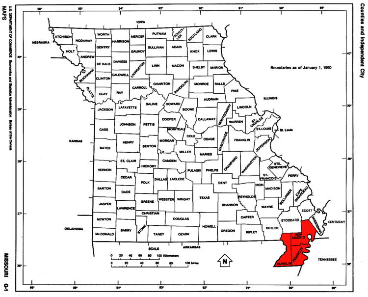 Missouri Bootheel Map of Missouri Highlighting Bootheel Mapsofnet