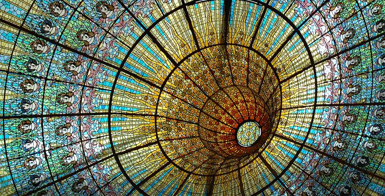 Modernisme Barcelona Photoblog Catalan Modernisme Stained Glass Ceiling at
