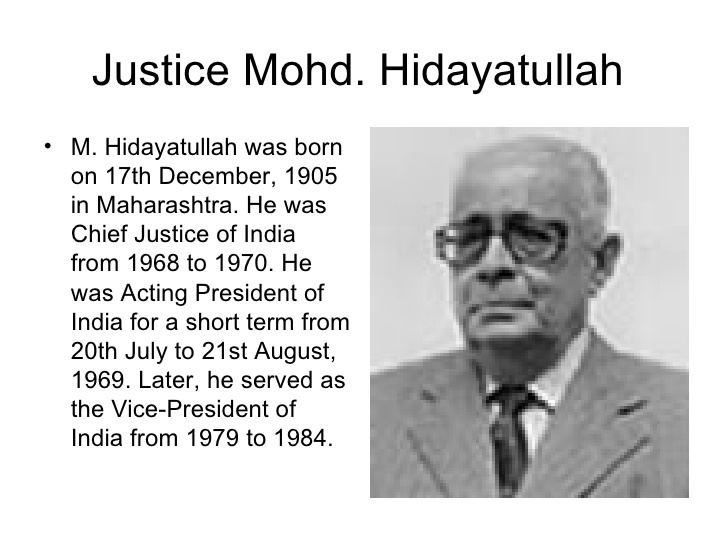 Mohammad Hidayatullah Presidents of india