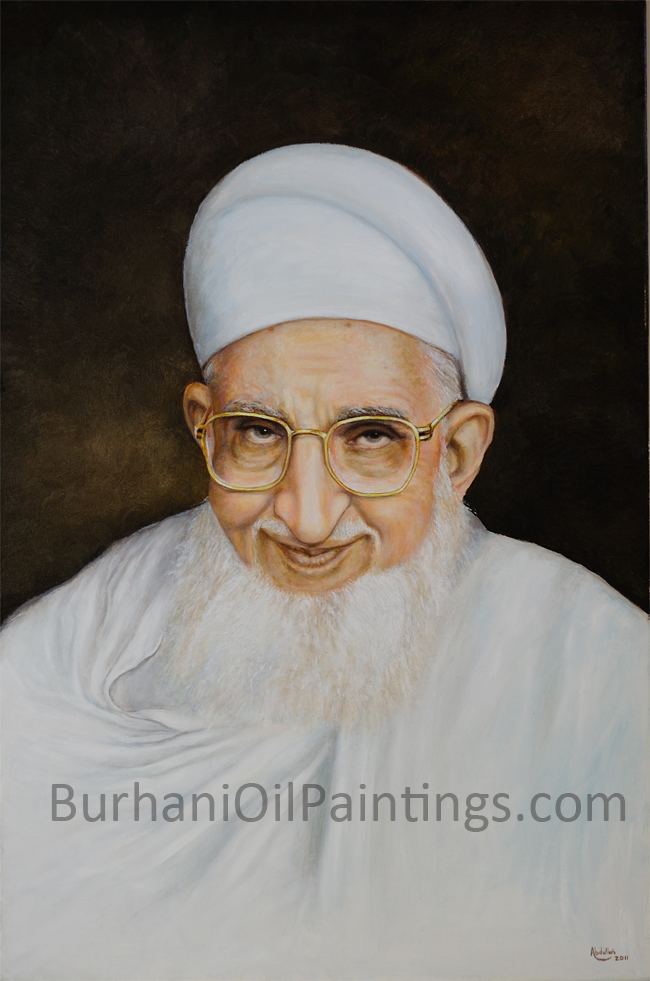 Mohammed Burhanuddin Portrait Painting Of Syedna Mohammed Burhanuddin RA Burhani Oil