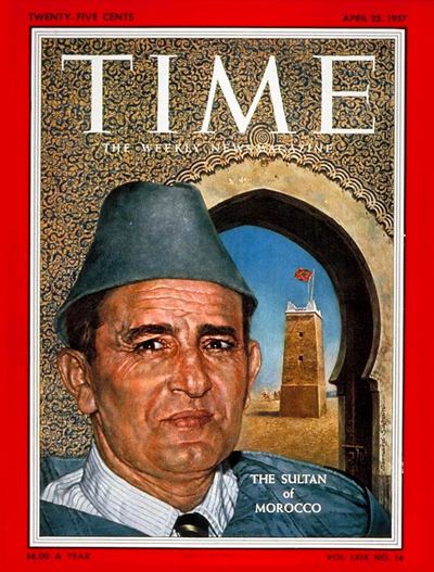 Mohammed V of Morocco imgtimeincnettimemagazinearchivecovers1957