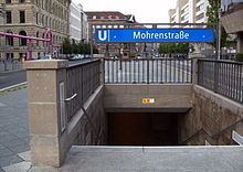Mohrenstraße (Berlin U-Bahn) httpsuploadwikimediaorgwikipediacommonsthu