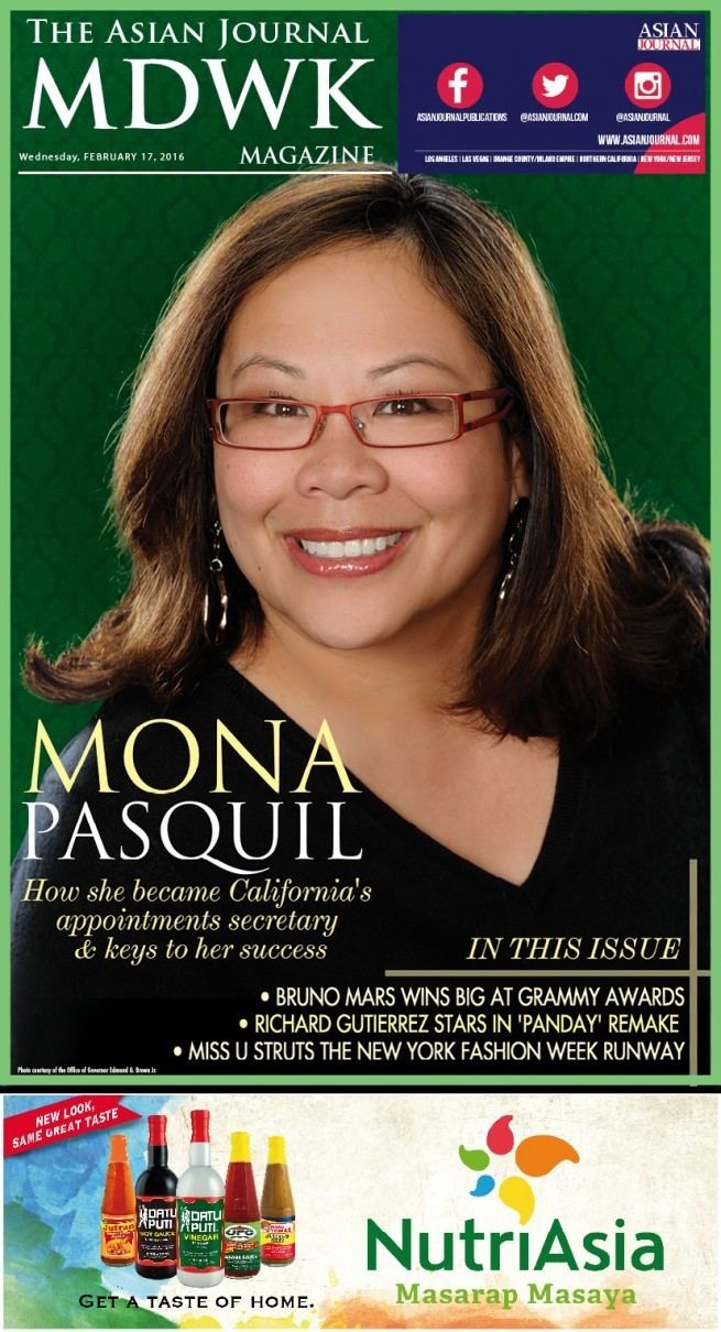 Mona Pasquil Filipina in charge California Appointments Secretary Mona Pasquil