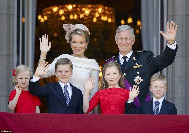 Monarchy of Belgium King Philippe of Belgium joins wife Mathilde and their four children