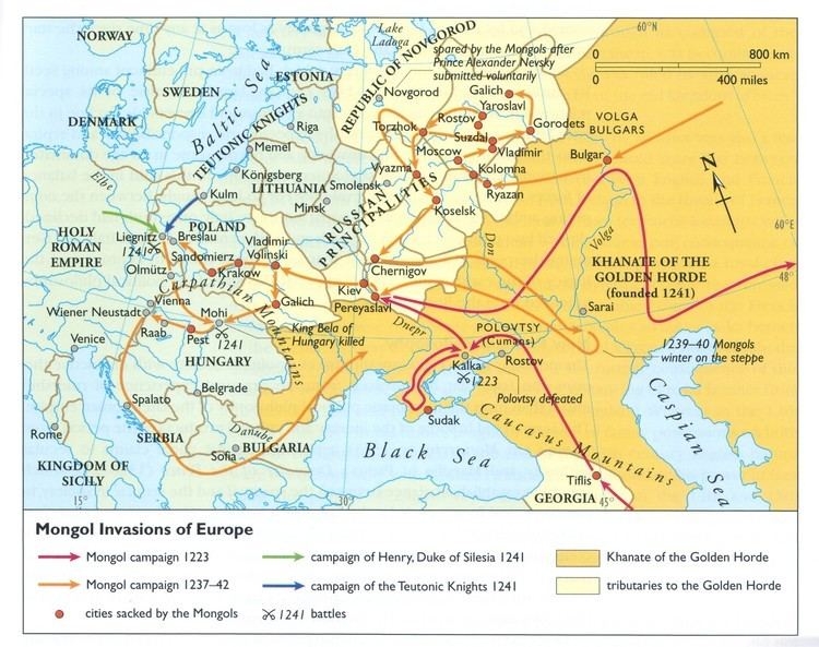 Mongol invasion of Europe Mongol Invasions of Europe under Subutai 12231242 AD 1798 x 1421