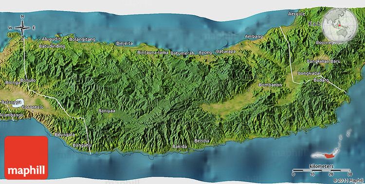 Mongondow people Satellite 3D Map of Kab Bolaang Mongondow