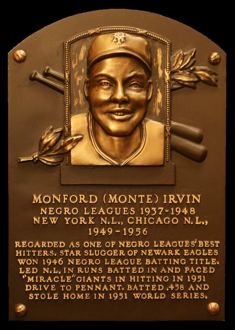 Monte Irvin Irvin Monte Baseball Hall of Fame