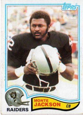 Monte Jackson LOS ANGELES RAIDERS Monte Jackson 191 TOPPS 1982 NFL American