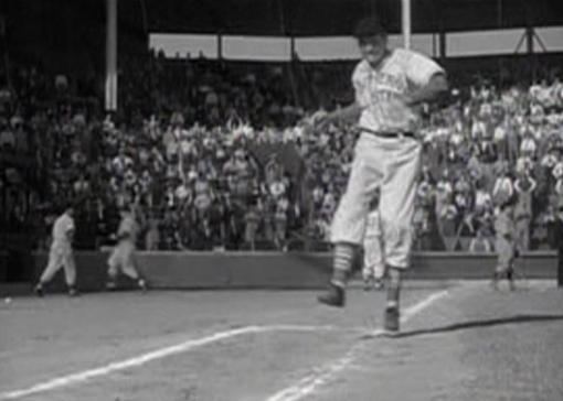 Monty Stratton, in one of his baseball games