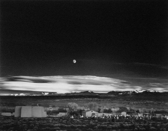 Moonrise, Hernandez, New Mexico Ansel Adams Moonrise Hernandez New Mexico Featured Print