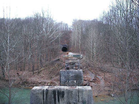 Moonville, Ohio Remains of moonville railroad bridgetunnel Ohio Abandoned