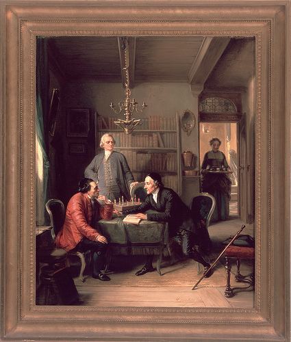 Moritz Daniel Oppenheim Lavater and Lessing Visit Moses Mendelssohn 1856 by