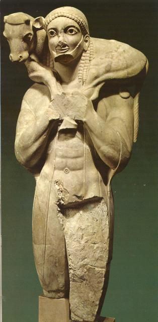 Moschophoros Unknown Attributed to the sculptor Phaidimos Moschophoros of