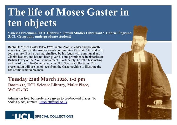 Moses Gaster The life of Moses Gaster in ten objects UCL Hebrew and Jewish