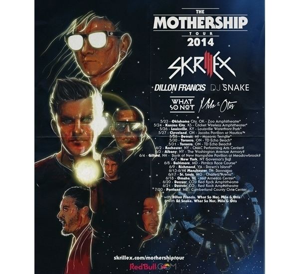 Mothership Tour Skrillex Announces 2014 39Mothership Tour39 Across North America