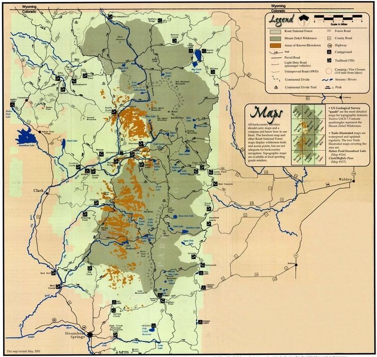 Mount Zirkel Wilderness Trail Information Graphical Mount Zirkel Wilderness Area Colorado