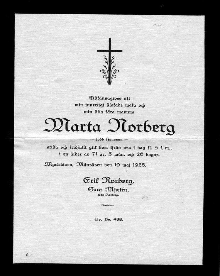 Märta Norberg 1928 Mrta Norberg