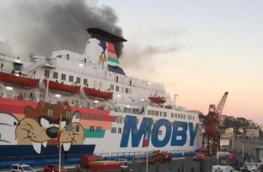 MS Moby Zazà Ferry Moby Zaza caught fire at passenger terminal in Nice Maritime