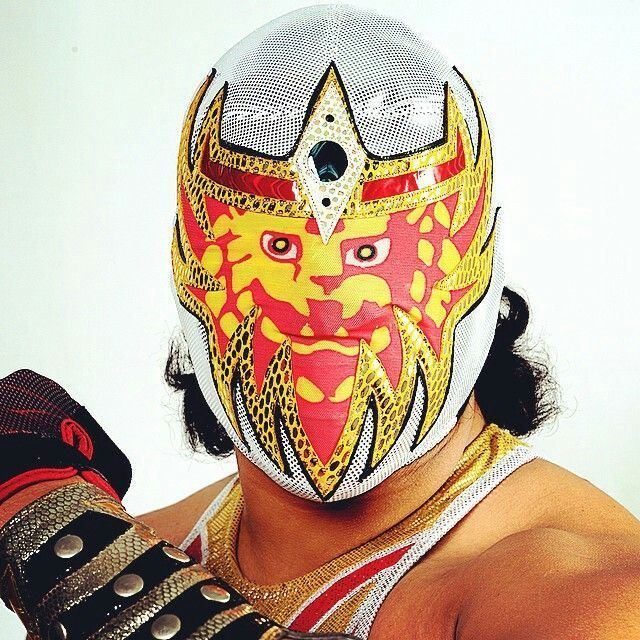 Máscara Dorada Mascara Dorada in his New Japan Pro Wrestling Lion Mark inspired