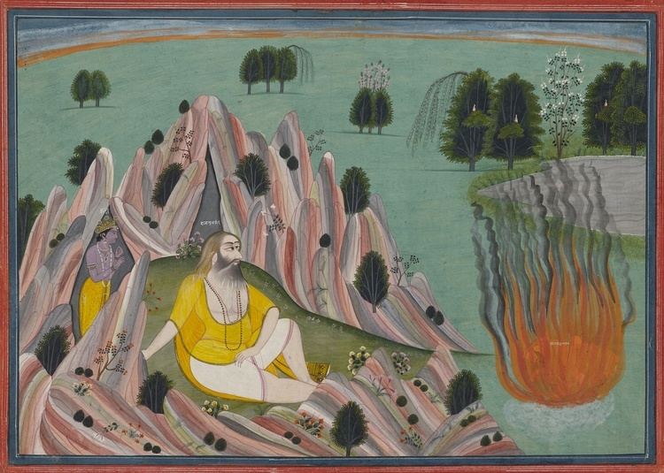 Muchukunda Krishna Lures King Kalayavana to the Cave of Muchukunda where he is