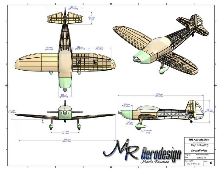 Mudry CAP 10 Cap 10b plans folded Aeromodelling Products MR AeroDesign