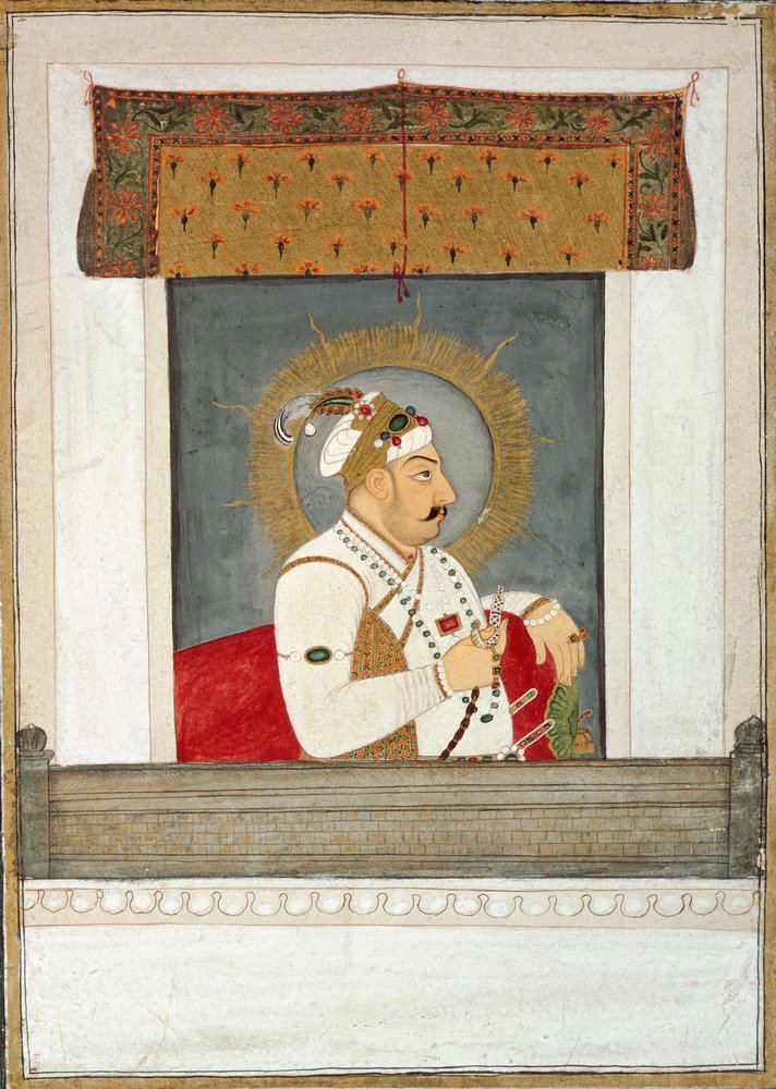 Muhammad Shah Muhammad Shah at the jharoka c173540 by Govardhan II