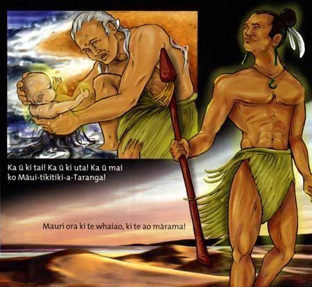 Māui (mythology) Mui and his grandfather Papatnuku the land Te Ara