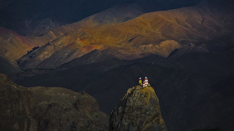 Mulbekh Monastery Hills above the Mulbekh Monastery in the Zanskar region of Ladakh