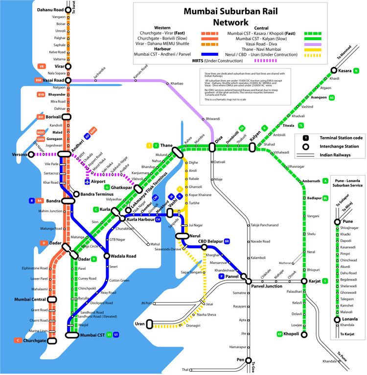 Mumbai Suburban Railway Mumbai Local Train Map